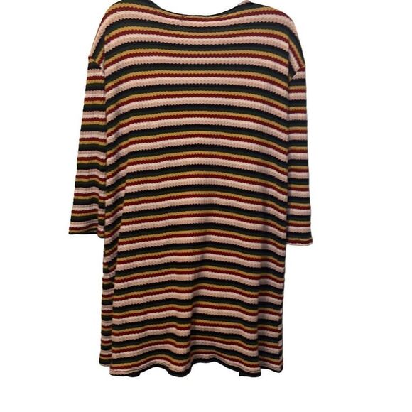 Nix & Nox Colorful Rainbow Striped Crochet Open Cardigan Duster Oversized Large - Picture 2 of 7